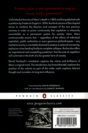 Back cover of Capital, Volume 3