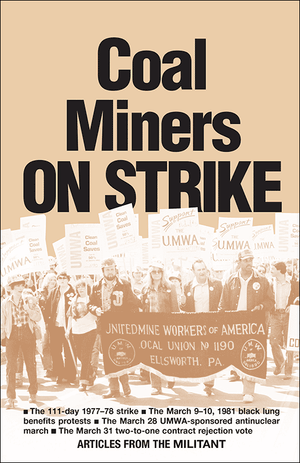 Front cover of Coal Miners on Strike Articles from pages of the Militant
