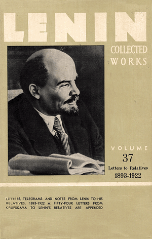 Front cover of Collected Works of Lenin, Volume 37