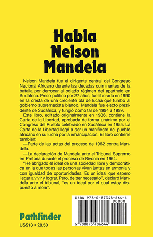 Back cover of Habla Nelson Mandela