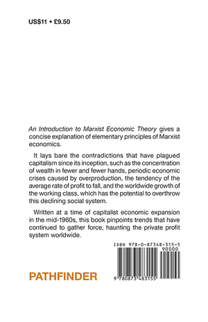 Back cover of An Introduction to Marxist Economic Theory