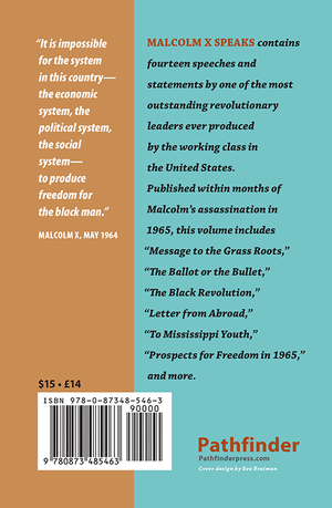Back cover of Malcolm X Speaks