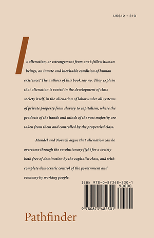 Back cover of The Marxist Theory of Alienation