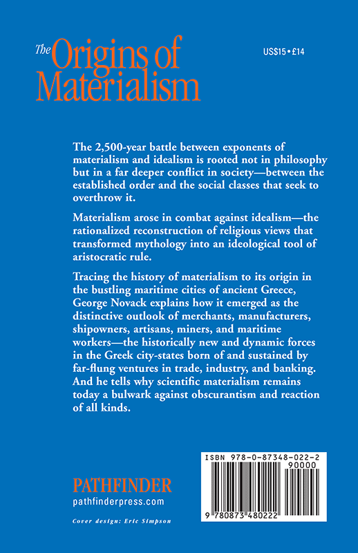Origins of Materialism | Pathfinder Press