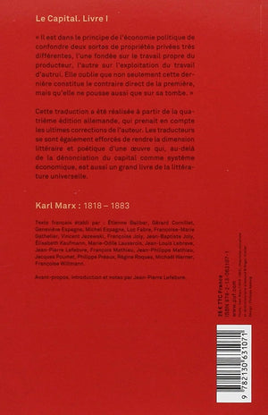 Back cover of Le Capital Livre 1