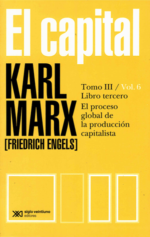 Book front cover of 'El capital Tomo II' by Karl Marx with yellow background and white and black text