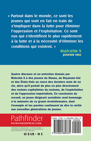 Back Cover of Malcolm X parle aux jeunes