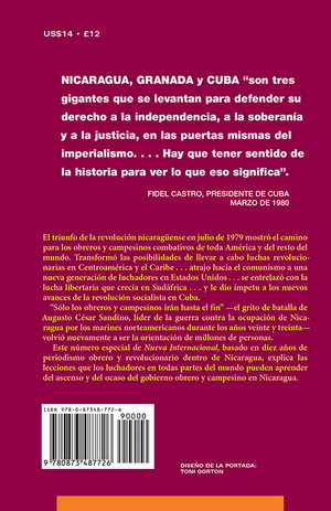 Book cover of magazine "Nueva Internacional #3" with quote by  Fidel Castro and text and a barcode on a maroon background