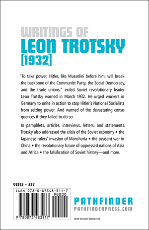 Back cover of Writings of Leon Trotsky 1932