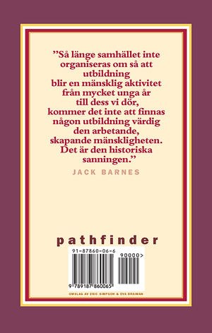 Back cover of Arbetarklassen & lärandets förändring [Swedish]