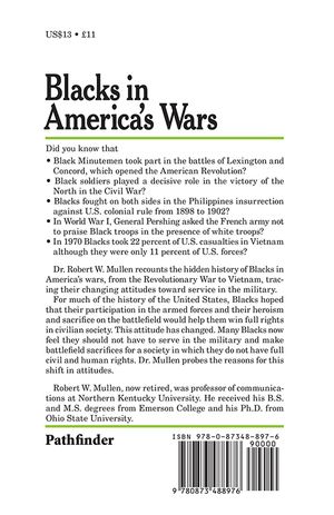 Back cover of Blacks in America's Wars