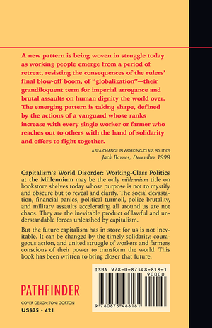 Back cover of Capitalism's World Disorder