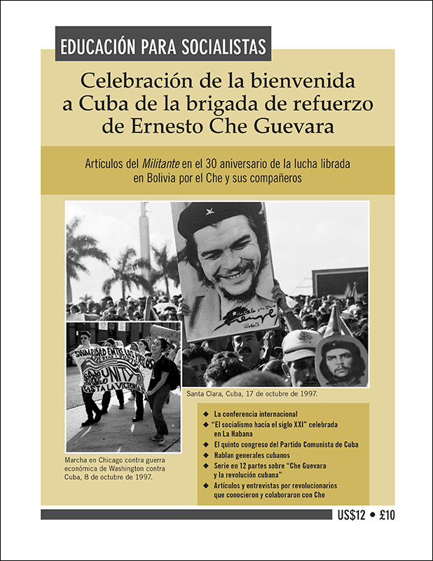 Celebración de la bienvenida a Cuba de la brigada de refuerzo de Ernesto Che Guevara