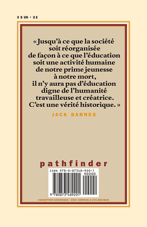 Back cover of La classe ouvrière et la transformation de l'éducation