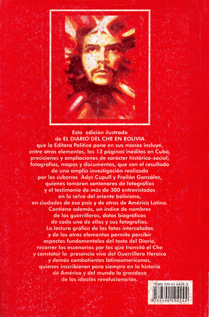 Back cover of El diario del Che en Bolivia