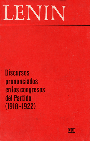 Front cover of Discursos pronunciados en los congresos del Partido (1918-1922)