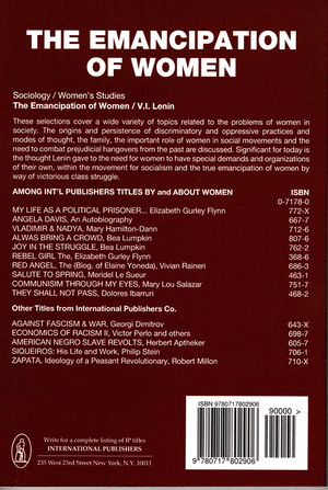 Back cover of The Emancipation of Women