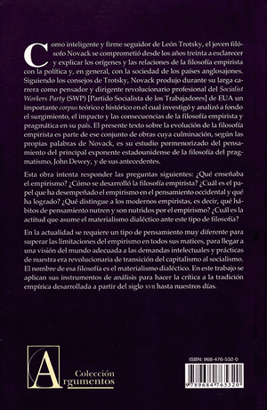 Back cover of El empirismo-pragmatismo by George Novack