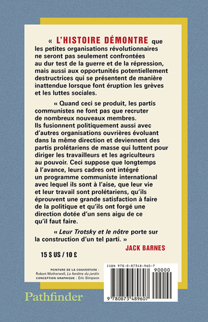 Back cover of Leur Trotsky et le nôtre
