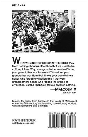 Back cover of Malcolm X on Afro-American History