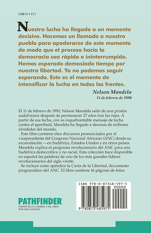 Back cover of Nelson Mandela: Intensifiquemos la lucha