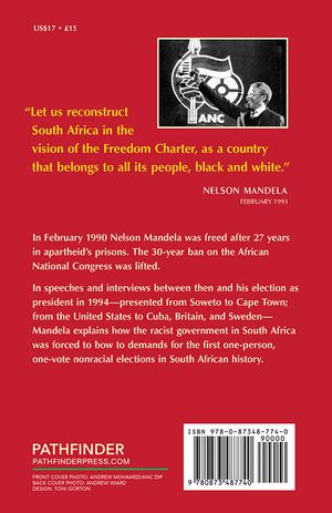 Back cover of Nelson Mandela Speaks