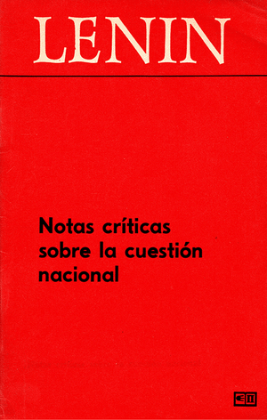 Front cover of Notas críticas sobre la cuestión nacional