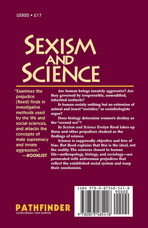 Back cover of Sexism and Science