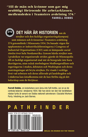 Back cover of Teamster Revolten [Swedish Edition]