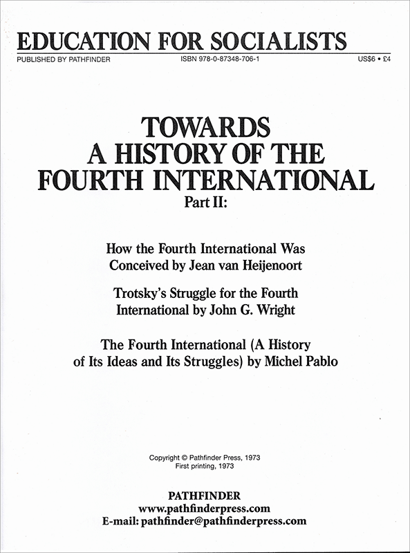 Towards a History of the Fourth International Part 2