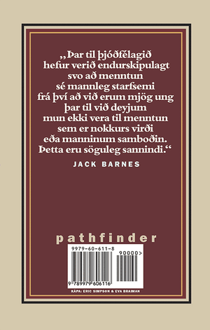 Back cover of Verkalýdsstéttin & umbreyting náms [Icelandic Edition]