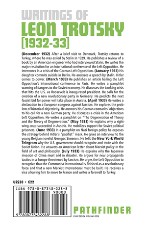 Back cover of Writings of Leon Trotsky, 1932–33